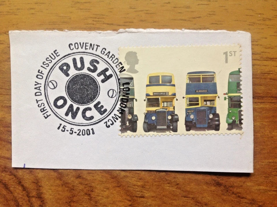Bus Stop Button 2001  Covent Garden  First Day  of Issue Postmark.Free UK P&P - Image 1 of 3