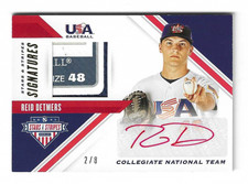 2020 USA Stars and Stripes Signatures Laundry Tag #2 Reid Detmers Auto 2/8! SSP!