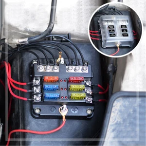 6 Way Car Boot Power Distribution 12 24V Blade Fuse Holder Box Block Panel Board - Picture 1 of 12