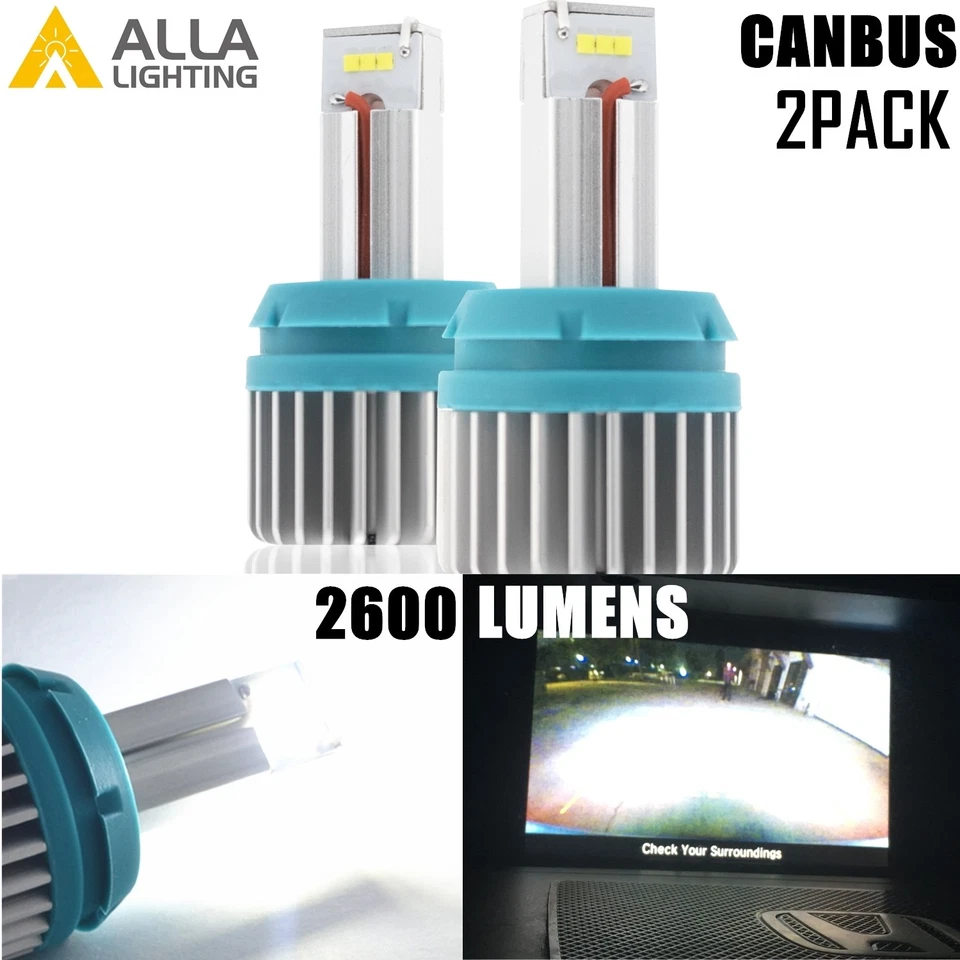 AllaLighting 2600LM 7441 LED 备用灯 反向备份灯 6000K 超白 — 第 1/4 张图片