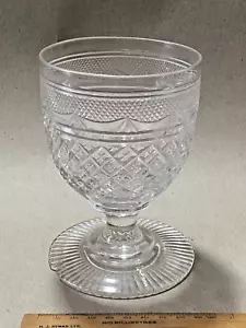 ANTIKER MASSIVER GESCHLIFFENER GLASKELCH/RUMMER UM 1830/50 5,5 Zoll H. AF Chip bis Fuß - Bild 1 von 11