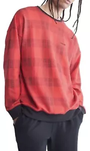 Calvin Klein Men's Shirt Cotton Lounge Long Sleeve Red Sleepwear Size M New - Picture 1 of 15