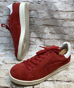 Trussardi Men’s Suede Sneakers Shoes Casual Trainers Red 77A00270 Size 10.5 - Picture 1 of 12