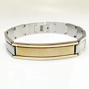 Brazalete Kohl's Hombres Dos Tonos Plata Oro Cadena Eslabón Serpiente Acero Inoxidable $59 - Imagen 1 de 12