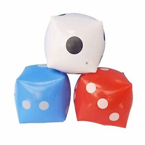 Fun Inflatable Dice Set (3pk) 12 Inchi Muiltcolor For Floor Games And Pool Party