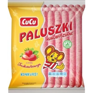 (23,63 EUR/kg) Maisstangen mit Erdbeergeschmack Paluszki Kukurydziane 80g CuCu - Bild 1 von 1