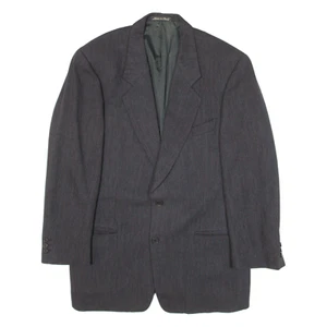 Vintage GIORGIO ARMANI Mens Blazer Jacket Black Knit Wool 90s Herringbone M - Picture 1 of 8