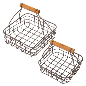 Juego de 2 servilleteros marrón metal cesta de servilletas soporte de servilletas casa de campo - Imagen 1 de 4