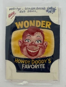 Howdy Doody Wonder Bread Collectors Label End Seal Vintage 1950’s Rare 3” x 3” - Bild 1 von 3