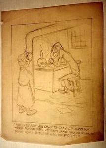 AL KILGORE dibujo a lápiz 8 x 10 CUBIERTA DE PISO SEMANAL revista dibujos animados AKd434 - Imagen 1 de 2