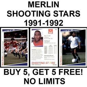 MERLIN SHOOTING STARS 1991-1992 (201 to 396) **PLEASE SELECT CARDS**