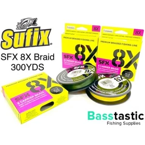 Sufix SFX 8X / 8 Strand Fishing Braid 275m / 300yd Spool - HOT YELLOW  - Picture 1 of 1