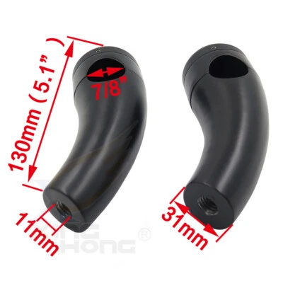 Abrazadera elevadora de manillar negra 7/8" 22 mm para Honda Harley Yamaha Suzuki Kawasaki Foto 1 de 4