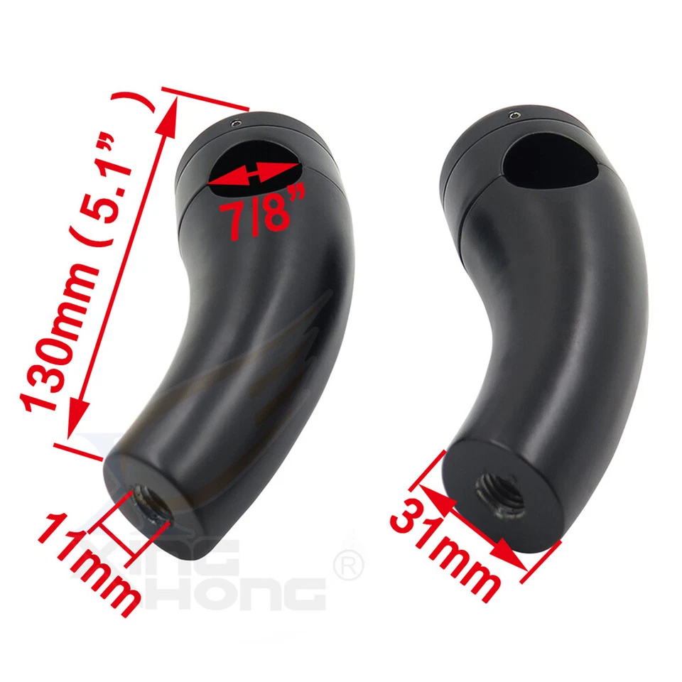 7/8" 22mm Black Handlebar Risers Clamp For Honda Harley Yamaha Suzuki Kawasaki - Image 1 of 4