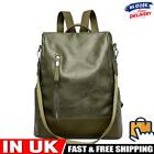Leather Backpack Retro Soft Pu Anti-theft Shoulder Travel Rucksack (green)