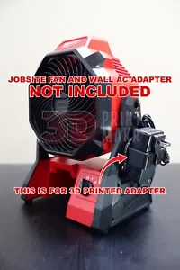 3D PRINTED AC Power Wall Adapter Holder for Milwaukee M18 Jobsite Fan 0886-20 - Picture 1 of 6