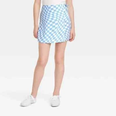 Saia envelope estampada xadrez azul Art Class - G (10-12) - Imagem 1 de 4