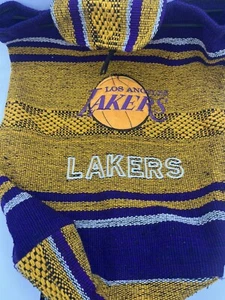 L.A. Lakers Backpack Woven Tapestry Purple/gold Cinch Close - Picture 1 of 5