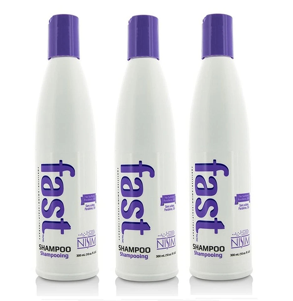 3 PACOTES de xampu Nisim Fast Fortified Amino Scalp Therapy 300 ml/10 oz - Imagem 1 de 1