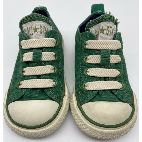 Scarpe Converse All Star bambino taglia 4 verdi sneakers lacci elasticizzati