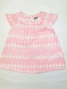 BRAND NEW GIRLS PEACH COTTON T-SHIRT TOP WITH ANIMALS PATTERN - SIZE 1 TO 6 - Bild 1 von 2