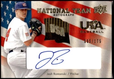 2008 Upper Deck USA National Team Autographs Blue #JR Josh Romanski #'d 5/175 - Image 1 of 2