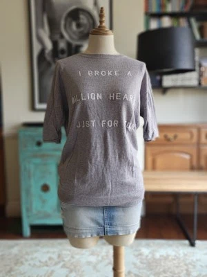 Zoe Karsenn Open Back Slogan Top Soft Cotton Small - Image 1 of 4