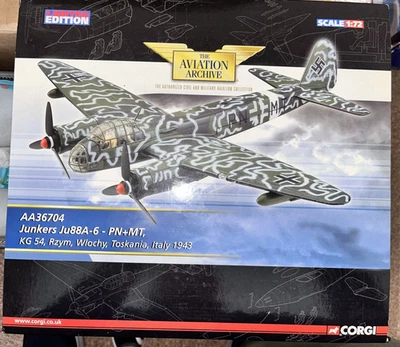 Corgi Aviation 1:72 Diecast Junkers Ju88A-6,  KH-54, Italy, 1943 AA36704 - Image 1 of 4