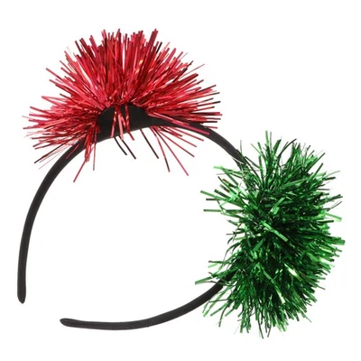 Tinsel Pompom Headband Children Hair Holiday Party Performance Headband - Image 1 of 4