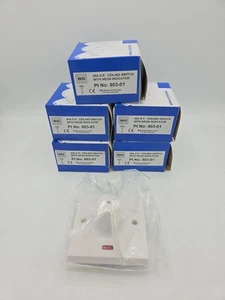 5 X BG Ceiling Switch Joblot Pull Cord with Neon Indicator White 45A BG 803-01 - Picture 1 of 5