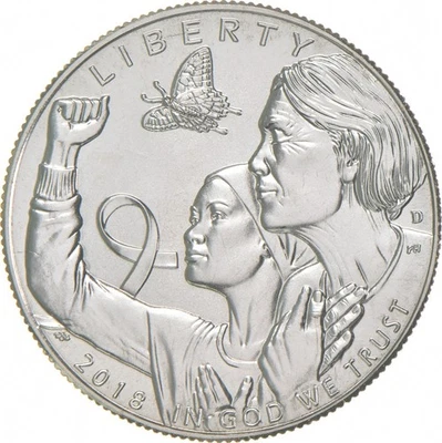 2018 Unc Breast Cancer Awareness Commemorative Half Dollar *4078 - Image 1 of 3