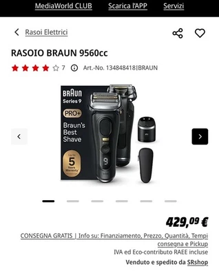 Braun Serie 9 PRO+ 9560cc Rasoio elettrico - Image 1 of 4