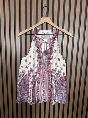 New Joie Top Small Multicolor Terraotta Loom Shara Front Tie Tunic Blouse Silk - Image 1 of 4