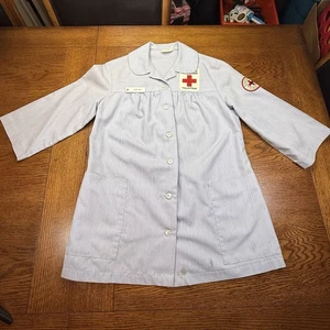 Vintage Amerikanisches Rotes Kreuz Freiwillige Krankenschwester Jacke klein Damen blau Taschen - Bild 1 von 12