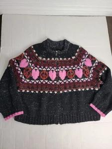 Anthropologie Pilcro Peace And Love sweater Sz Plus 2X Full Zip - Picture 1 of 12