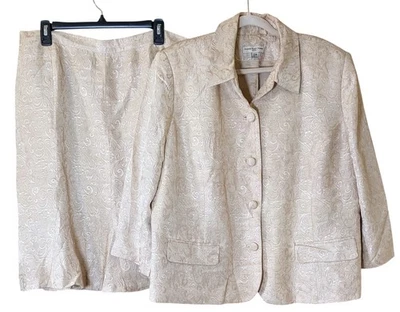 Conjunto de traje de dos piezas falda acampanada Amanda Smith chaqueta blazer retro vintage 20W Foto 1 de 4