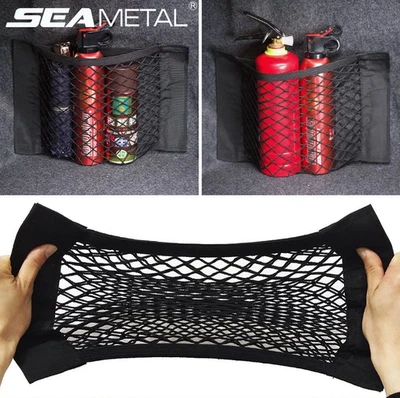 1pc Car Trunk Mesh Organizer: Universal Storage Net Seat Back Pocket Bag - NEW Foto 1 de 4