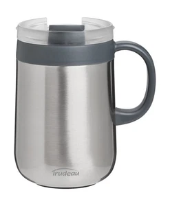 Trudeau 16-ounce Stainless Steel Vacuum Desk Mug, Silver - Picture 1 of 2
