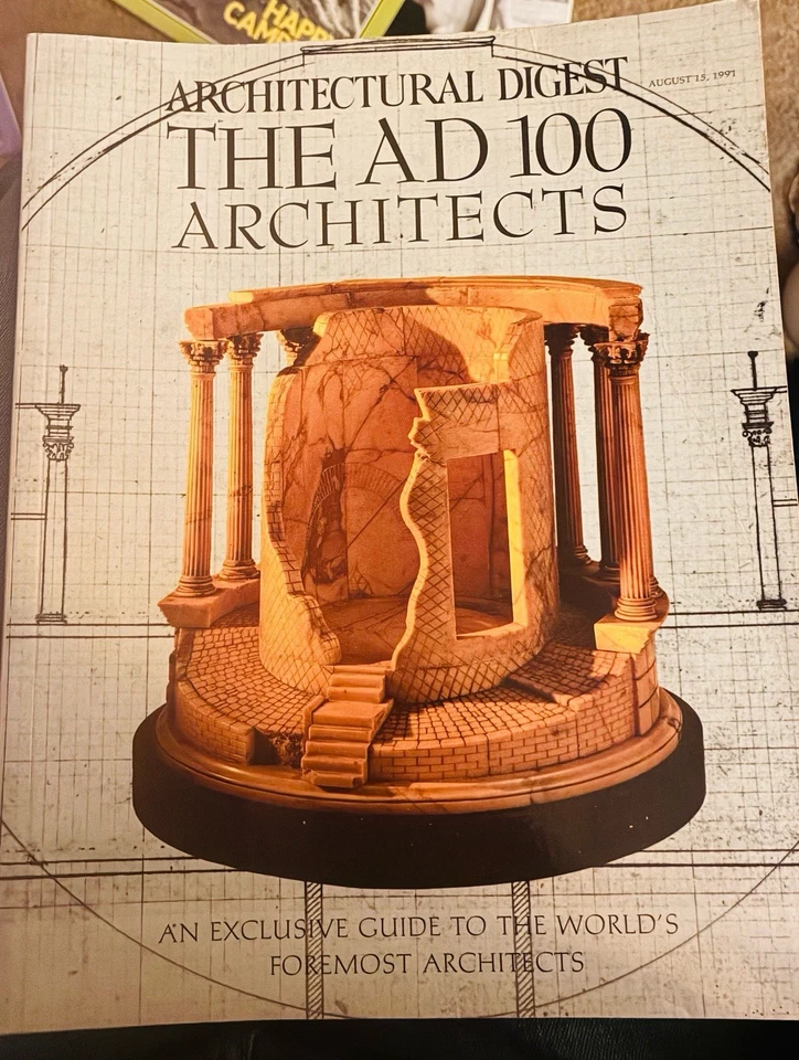 Vintage Back Issue Of  Architectural Digest The AD 100 Architects August 15 1991 - Image 1 of 1