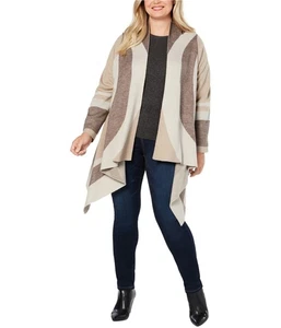 I.N.C Womens Draped Cardigan Sweater, beige, Plus Size, 2X - Picture 1 of 1