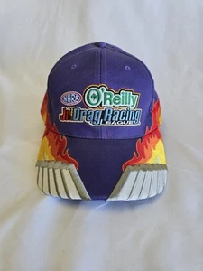 VINTAGE O'REILLY AUTO NHRA Drag Racing Leauge 2006 HERREN RENNMÜTZE FLAMMEN DRUCKKNOPFLASCHE - Bild 1 von 5