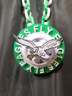 NFL Philadelphia Eagles Kelly Green 3D Printed Spinning Fan Chain Fly Eagles Fly