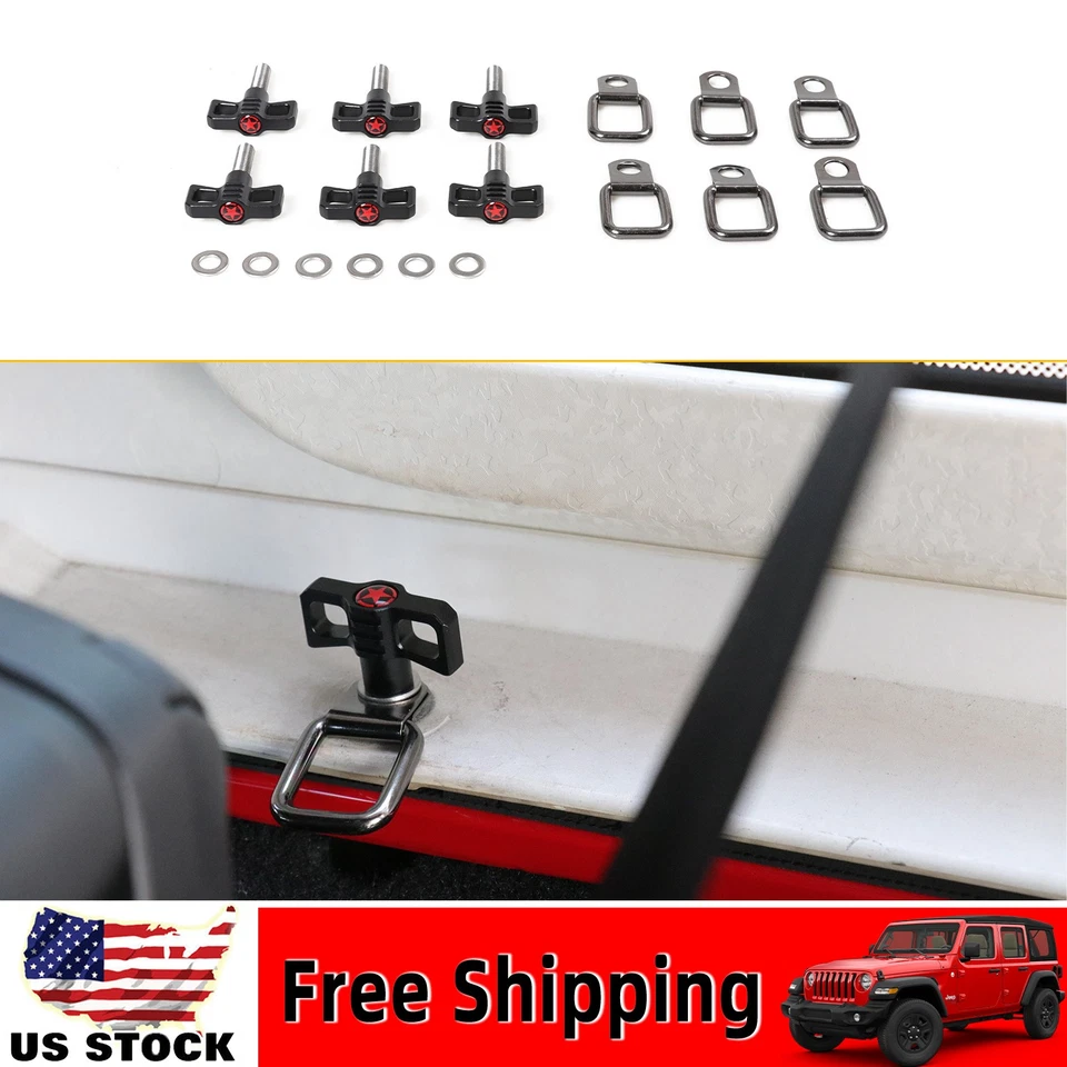 For Jeep Wrangler JK JL 97-18 2/4Door Hardtop Bolt Screw Removal Fastener Kit X6 - Изображение 1 из 4