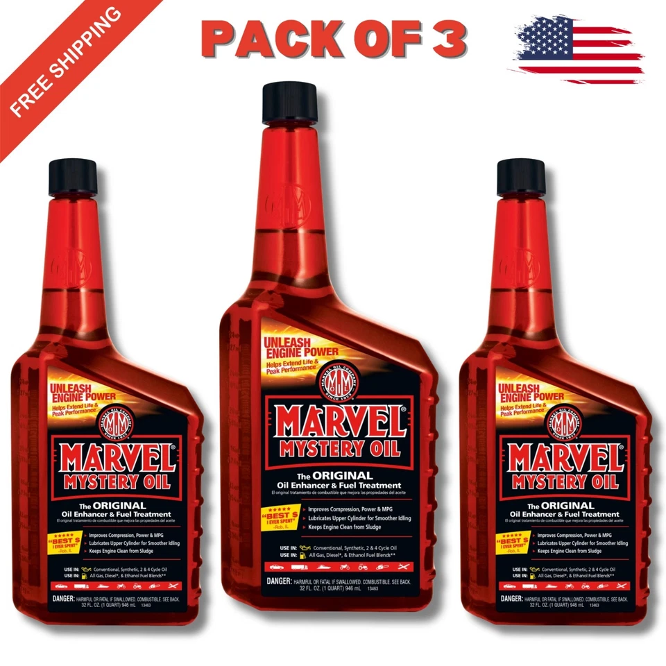 Nuevo Marvel Mystery Oil - Potenciador de aceite y tratamiento de combustible, 32 OZ Pack de 3 Foto 1 de 1
