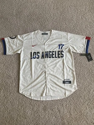 sNWT Shohei Ohtani Dodgers City Connect Men's XL Beige Jersey #17 - Image 1 of 2