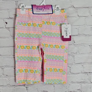 Neu mit Etikett Mädchen Shorts Leggings 2er-Pack Set Größe 12 Freestyle mehrfarbig rosa Strand - Bild 1 von 4