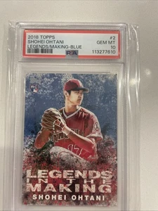 PSA 10 SHOHEI OHTANI 2018 TOPPS LEGENDS IN THE MAKING SERIES 2 BLUE RC ROOKIE - Picture 1 of 2