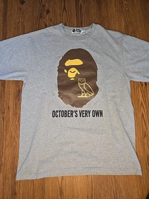 Camiseta A Bathing Ape x OVO Big Ape Head Talla XL Nueva Rara Colaboración Gris Foto 1 de 4
