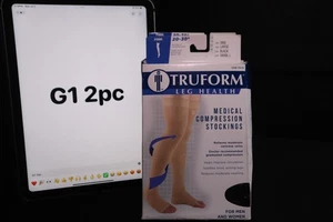 Truform Thigh High Compression Socks 20-30 mmHg, Open Toe, Black, Large🔥 - Picture 1 of 3