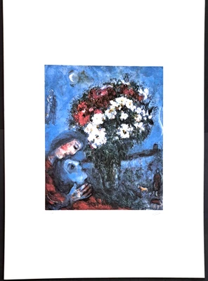 Marc Chagall  -  White Flowers - 70x50 cm    Auflage Nr.40/300 - Bild 1 von 4